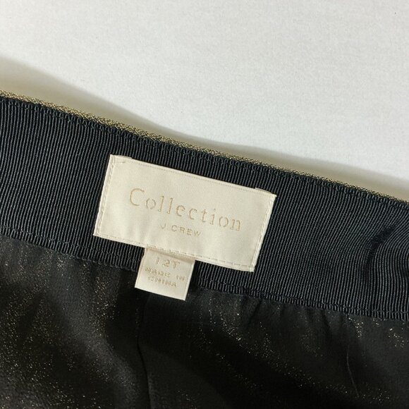 J. Crew Collection Gold Metallic Pleated Midi Skirt 12T Tall - Picture 5 of 7